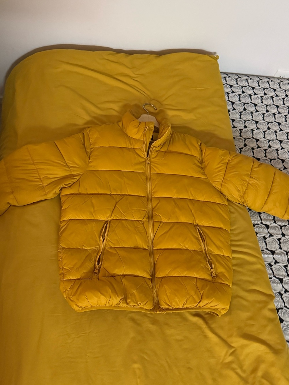 Forever 21 Yellow Quilted Puffer Jacket